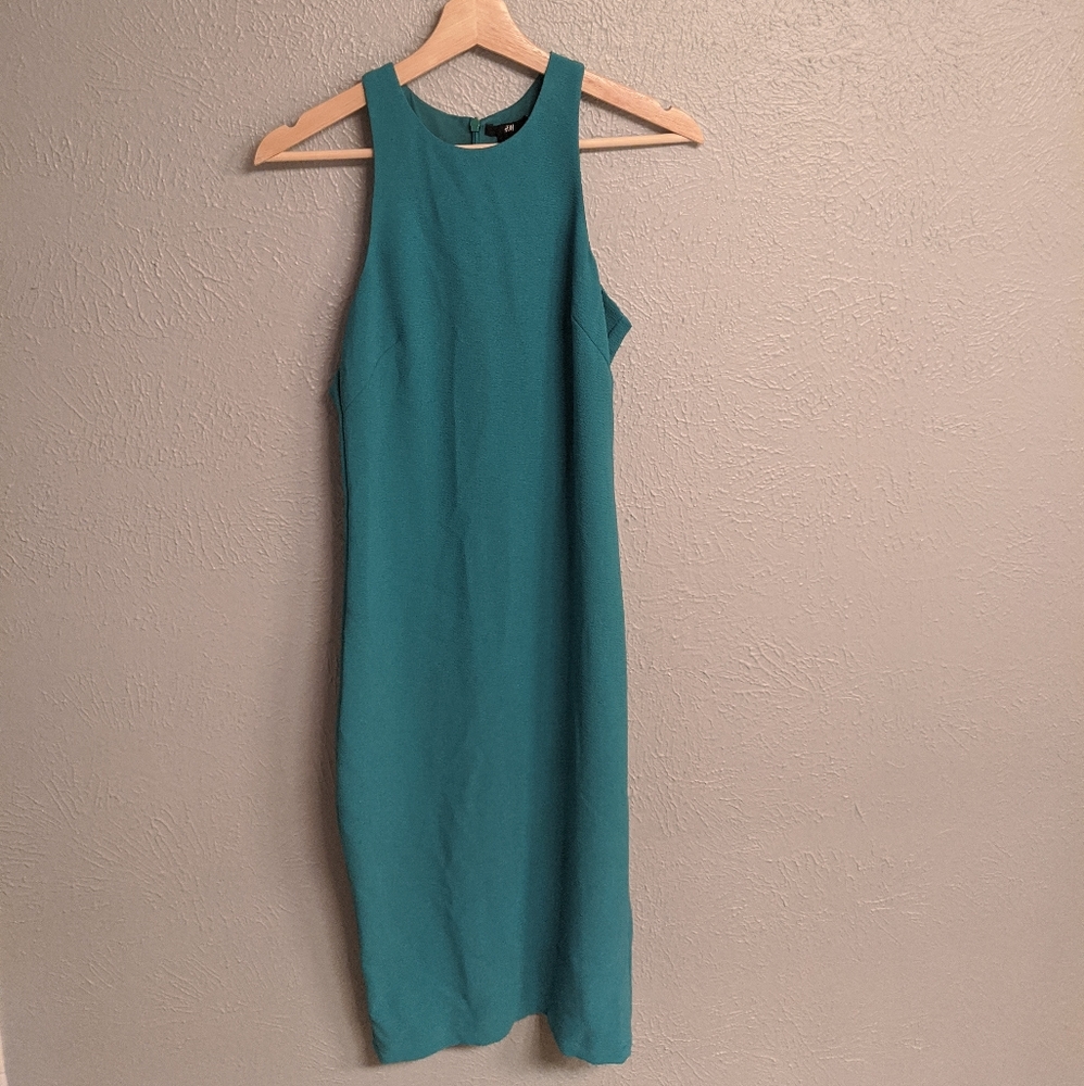 Emerald green bodycon midi dress